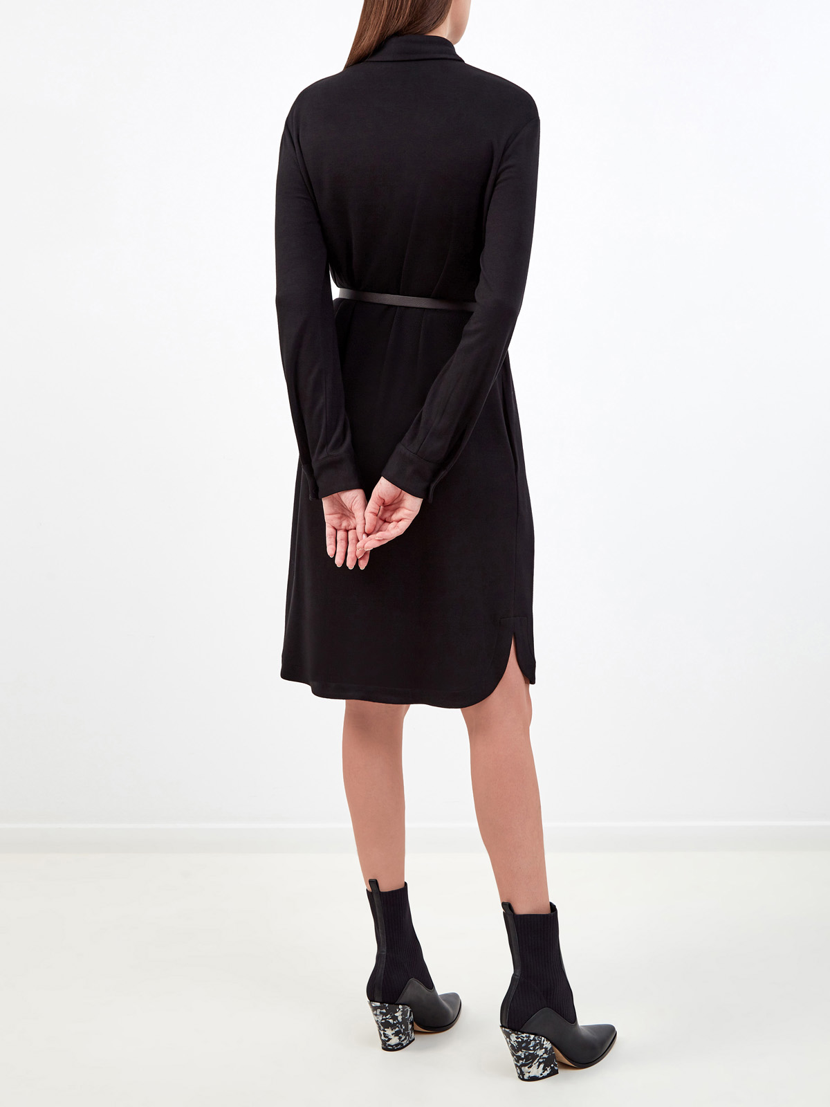 Платье-рубашка с поясом и декоративным карманом Punto Luce PESERICO, цвет черный, размер 44;46;48;42 - фото 4