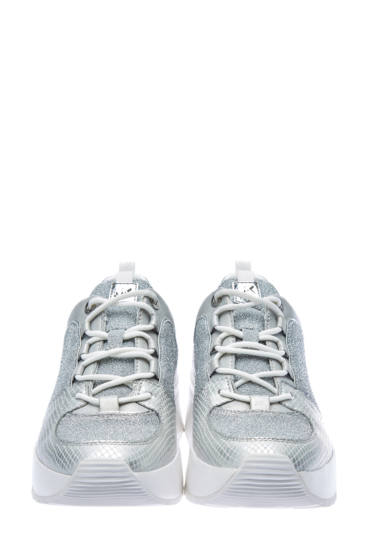 Мерцающие кроссовки с люрексом и треккерской шнуровкой MICHAEL Michael Kors, цвет серебристый, размер 5.5;6;8 - фото 6