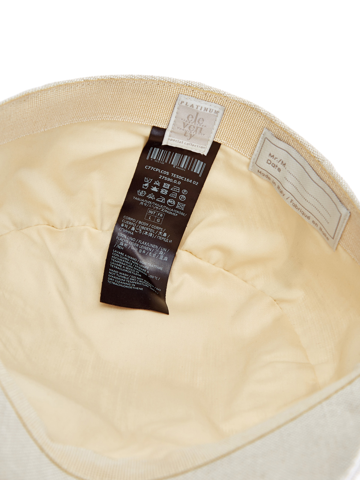 Светлая кепка-коппола из дышащей льняной ткани ELEVENTY, цвет белый, размер M;L - фото 6