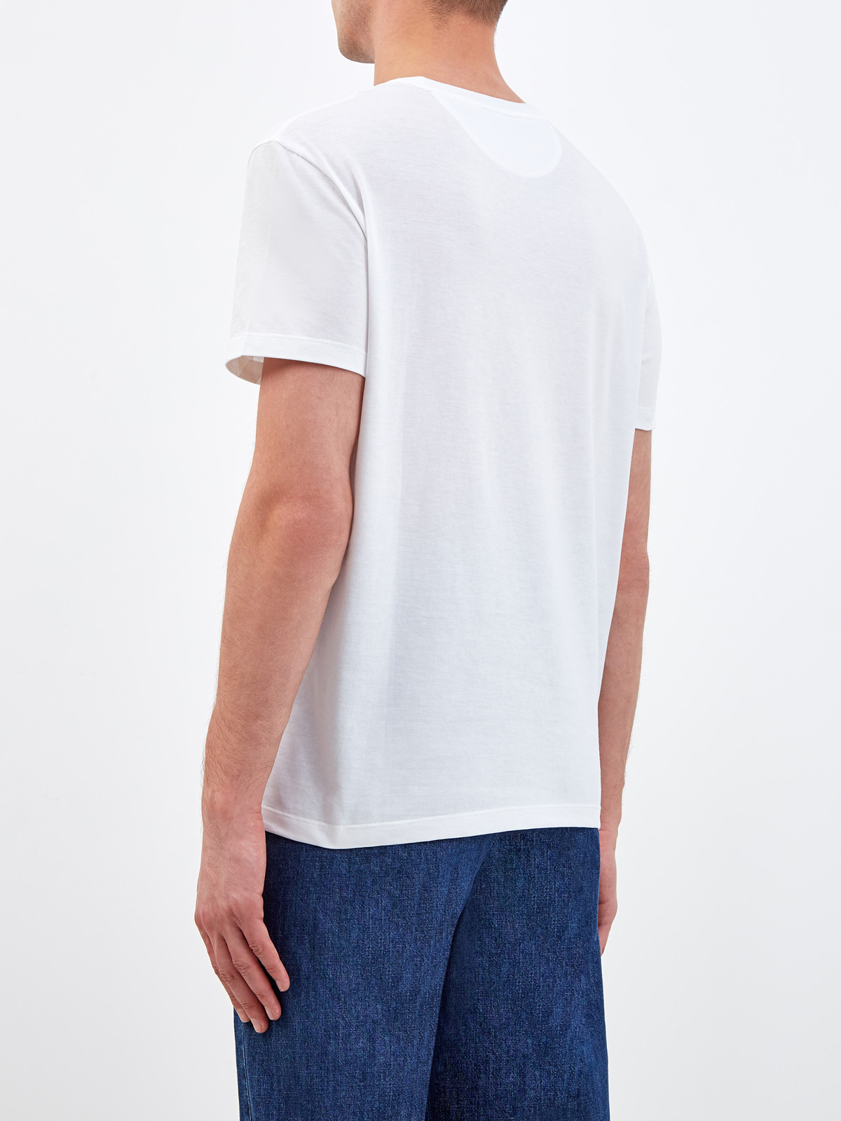 Хлопковая футболка с макро-принтом VLOGO VALENTINO, цвет белый, размер 48;50;52;54 - фото 4