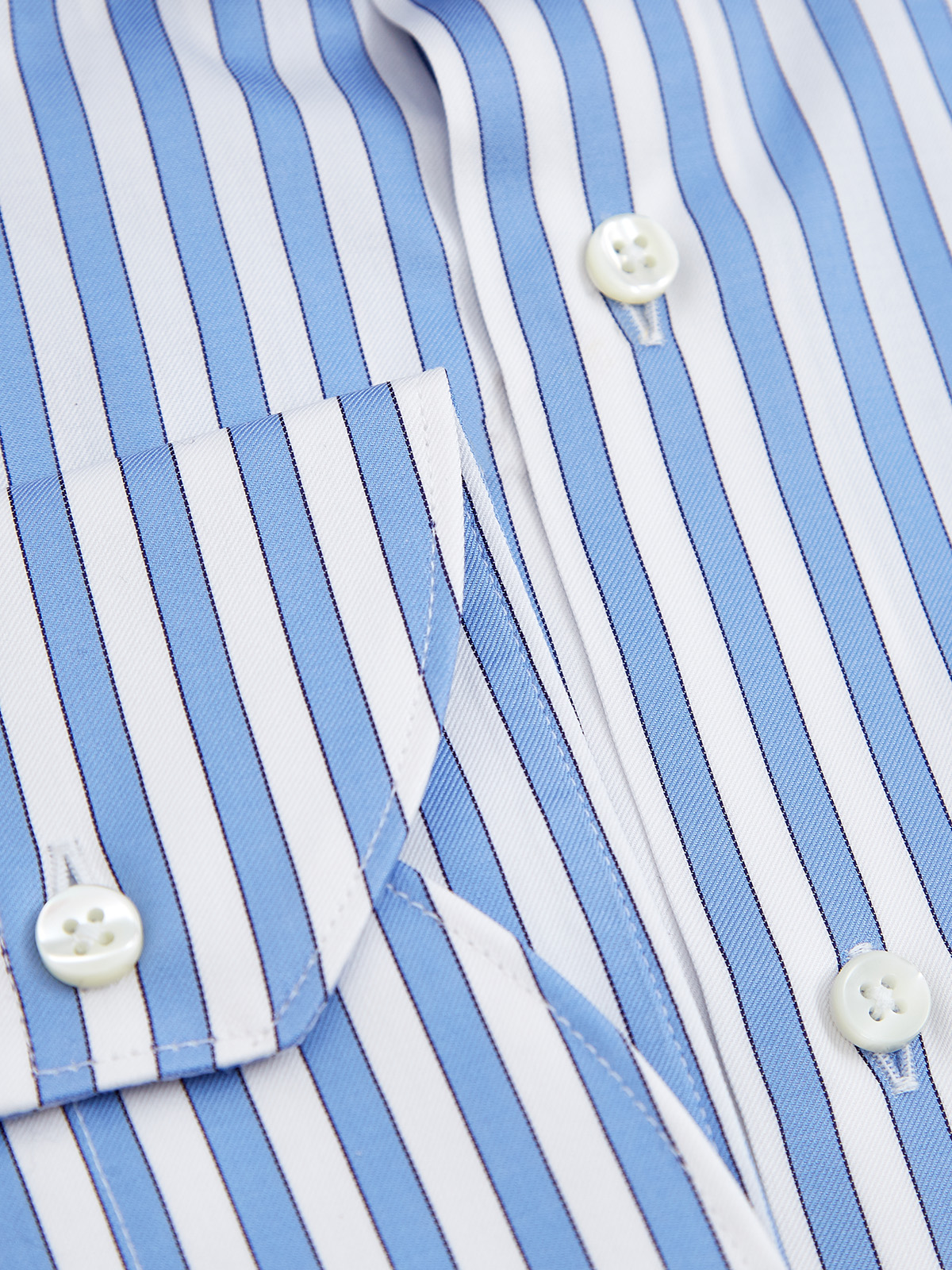 Рубашка из хлопка Impeccabile с узором в полоску CANALI, цвет голубой, размер 50;52;52 - фото 2