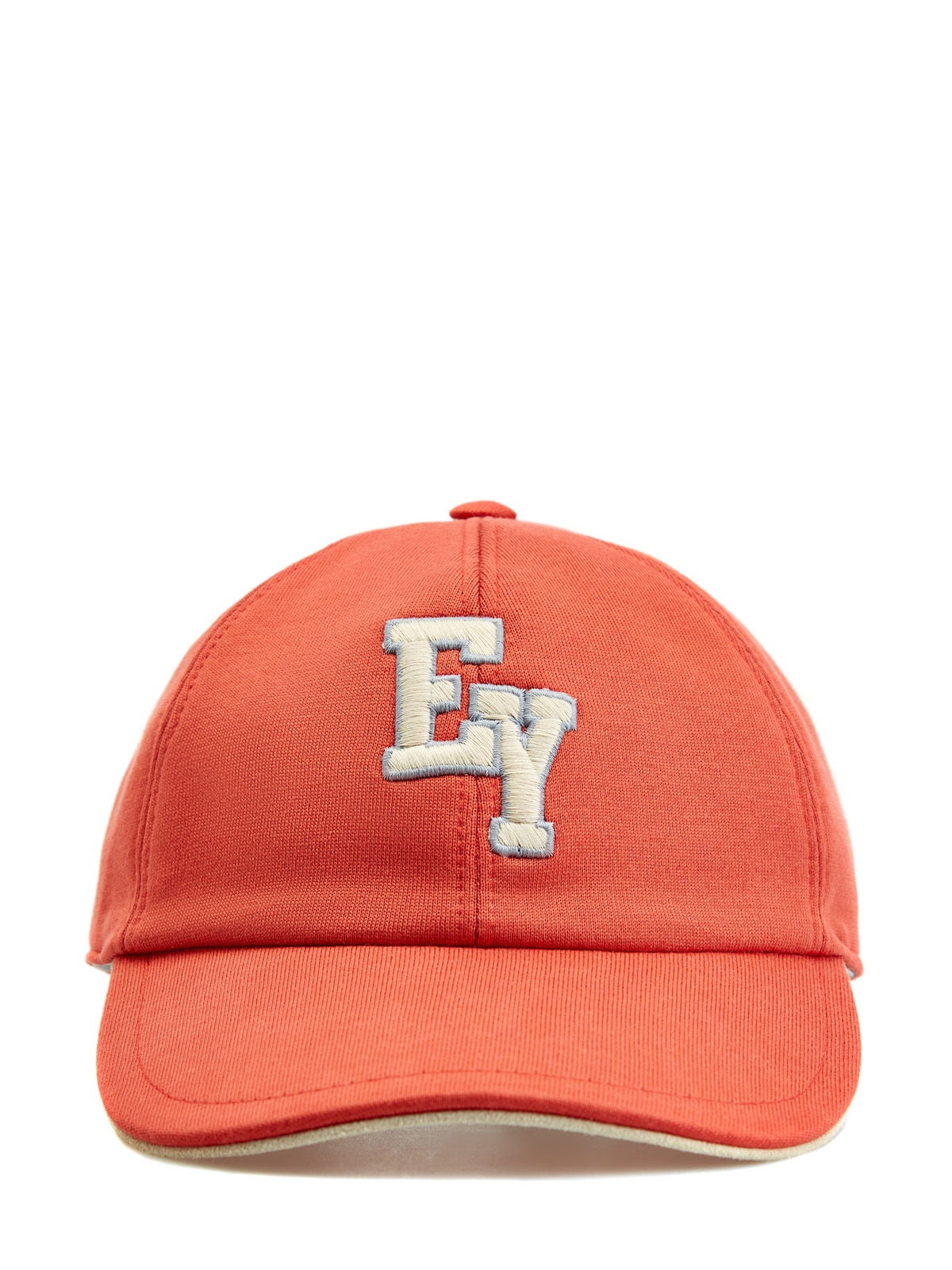 Бейсболка из хлопка с фактурным вышитым логотипом ELEVENTY, цвет красный, размер 48;50
