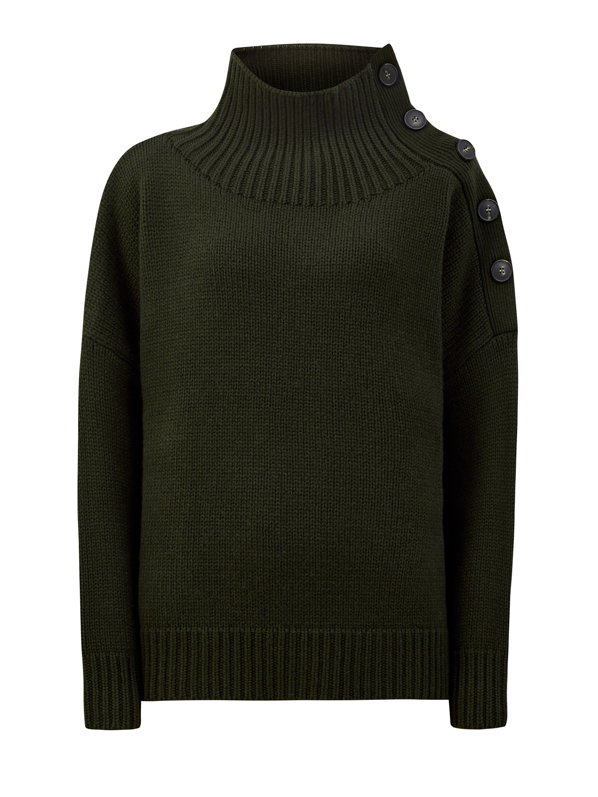 Свободный свитер из шерсти и кашемира с застежкой на пуговицы