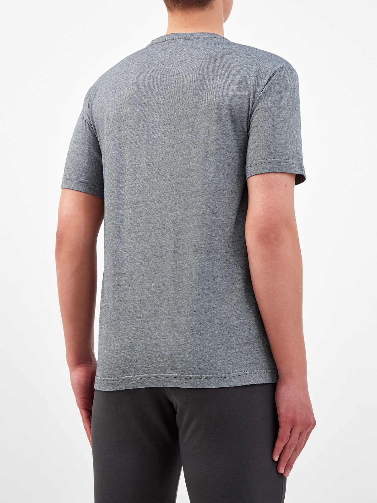 Хлопковая футболка с переплетением серых и белых волокон CUDGI, цвет серый, размер L;XL;2XL;4XL;5XL - фото 4