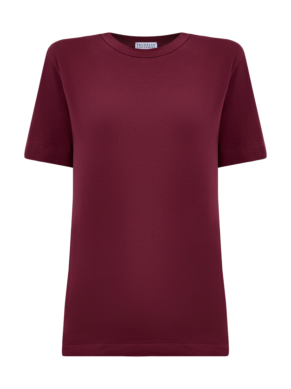 

Футболка из гладкого хлопка джерси с окантовкой Мониль, Бордовый, Футболка из гладкого хлопка джерси с окантовкой Мониль