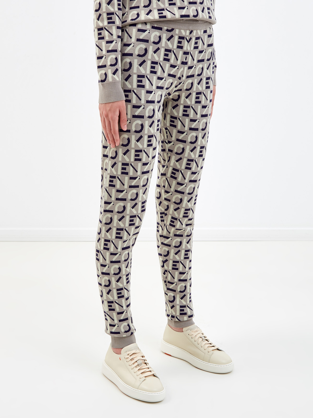 Спортивные брюки с жаккардовым принтом all-over KENZO, цвет бежевый, размер S;M;L;XS - фото 3