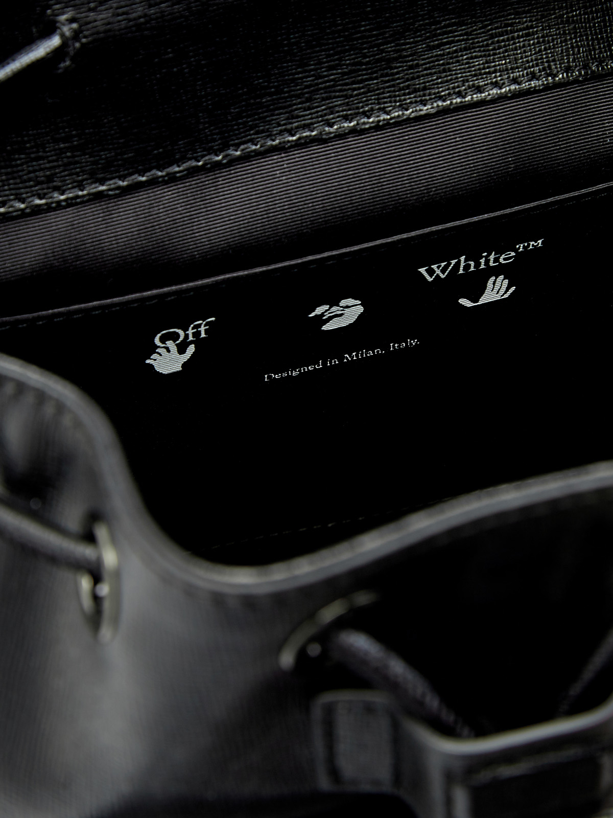 Кожаный рюкзак Diag с принтом в диагональную полоску OFF-WHITE, цвет черно-белый, размер 36;36.5;37.5;38;38.5;39;40 - фото 7
