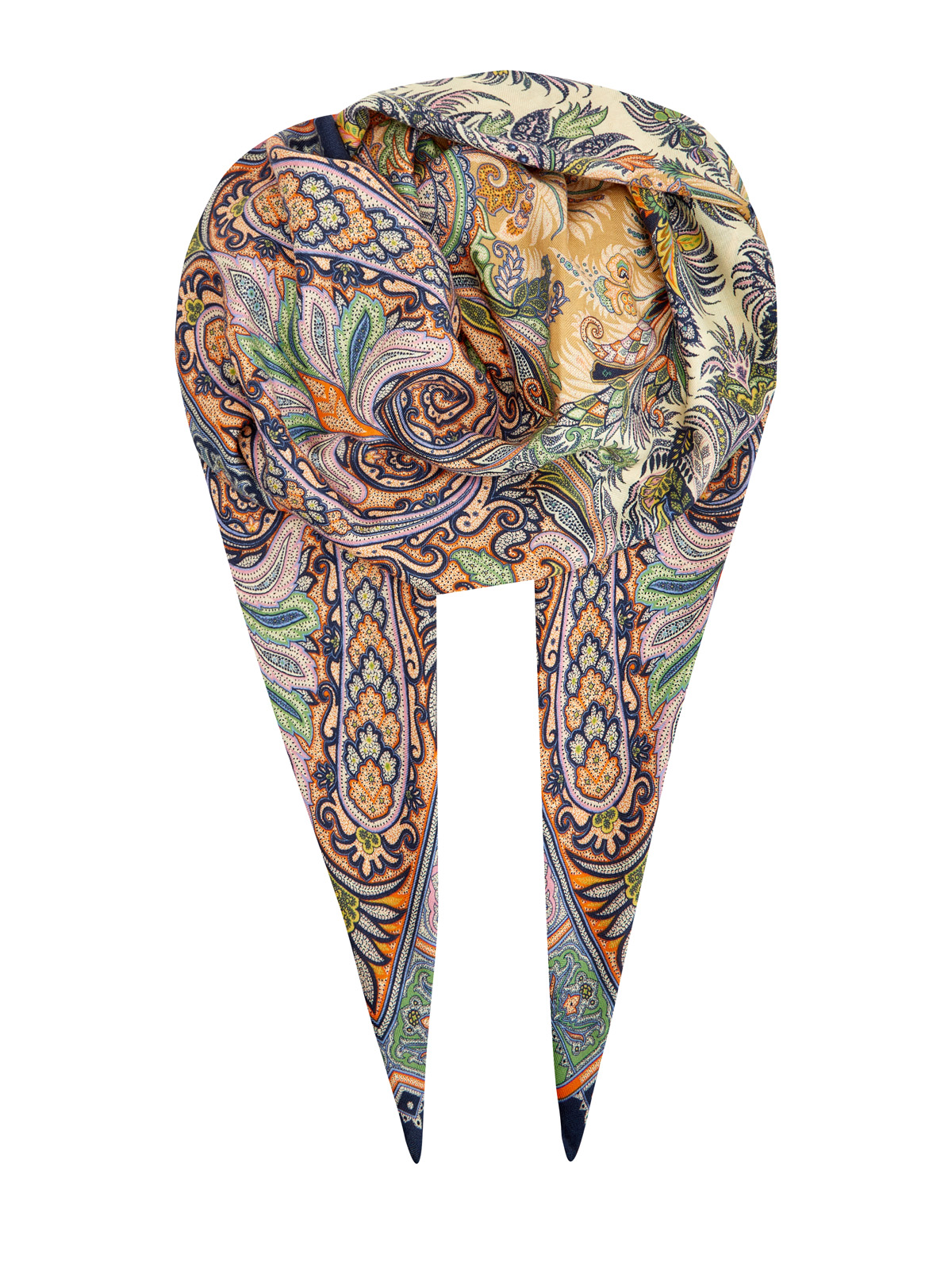 Платок из кашемира и шелка с флористическим принтом ETRO цвет мульти