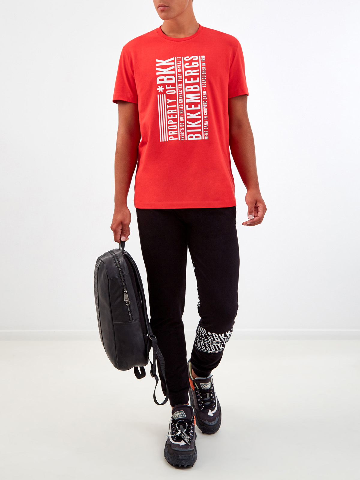Яркая футболка из хлопка с принтом Property of BKK BIKKEMBERGS, цвет красный, размер XL;2XL;3XL;L - фото 2