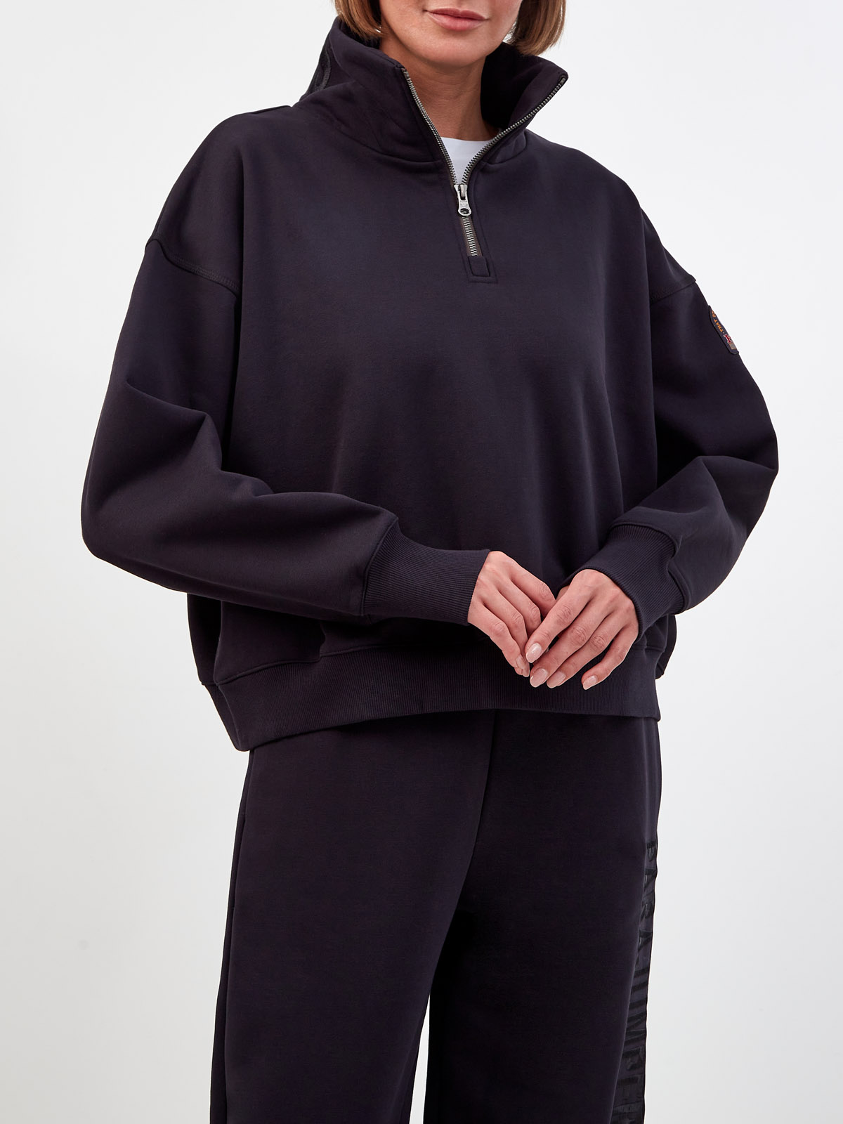Свободная толстовка Alida с воротником-хомутом и вышивкой PARAJUMPERS, цвет черный, размер M;L - фото 3