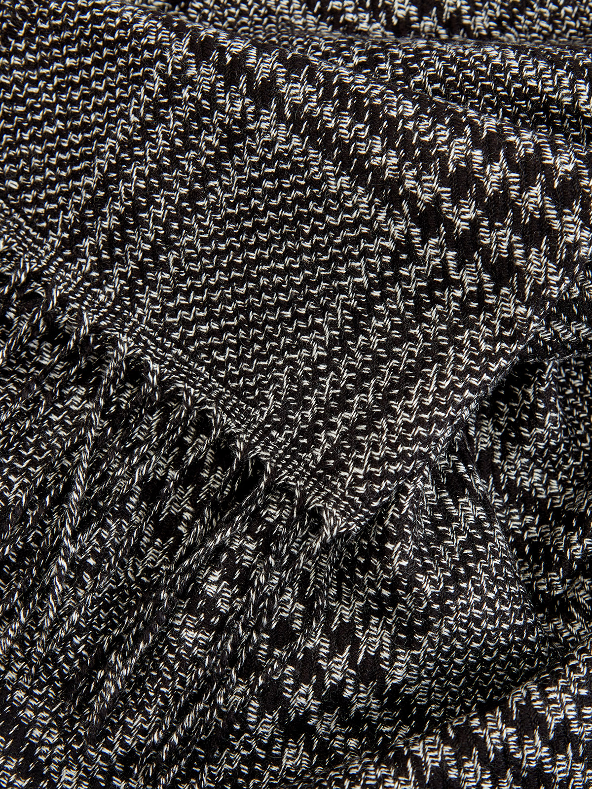 Клетчатый шарф из шелка и кашемира CANALI, цвет черно-белый, размер 40;42;44 - фото 2