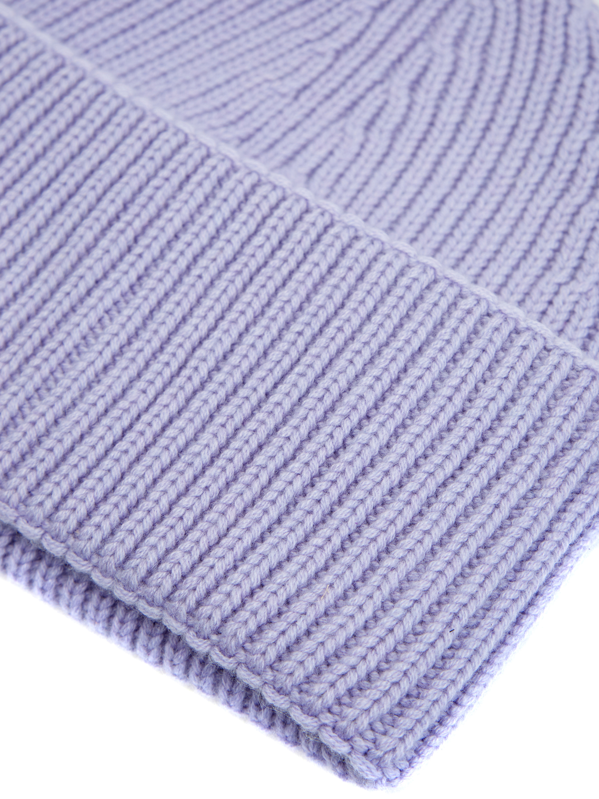 Шапка из пряжи английской вязки с широким отворотом FABIANA FILIPPI, цвет фиолетовый, размер 37;37.5;38;38.5;40 - фото 3