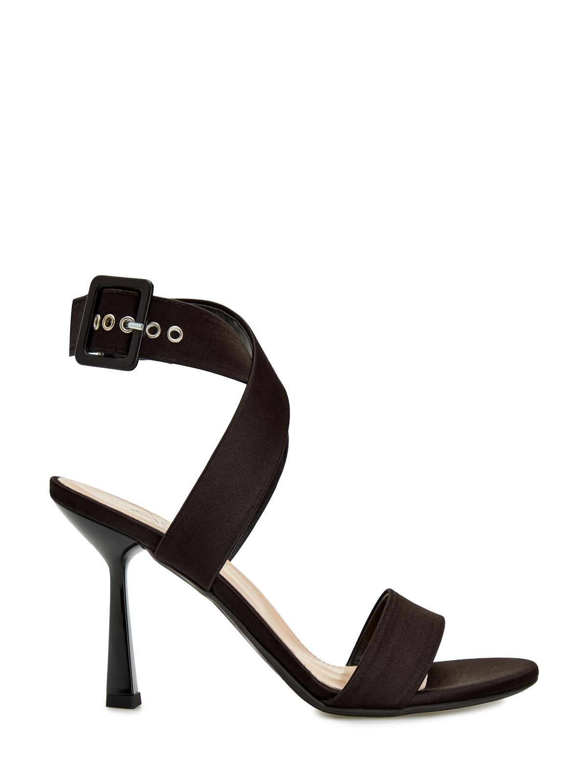 

Высокие босоножки из текстиля с облегающими ремешками, Черный, Высокие босоножки из текстиля с облегающими ремешками