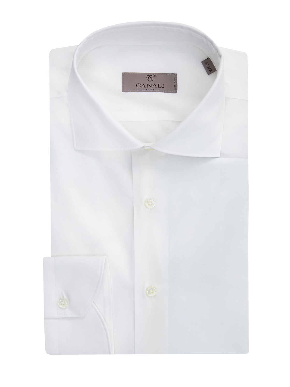 Классическая рубашка из эластичного хлопкового поплина CANALI, цвет белый, размер 48;50;52;52;54;56;60;62 - фото 1