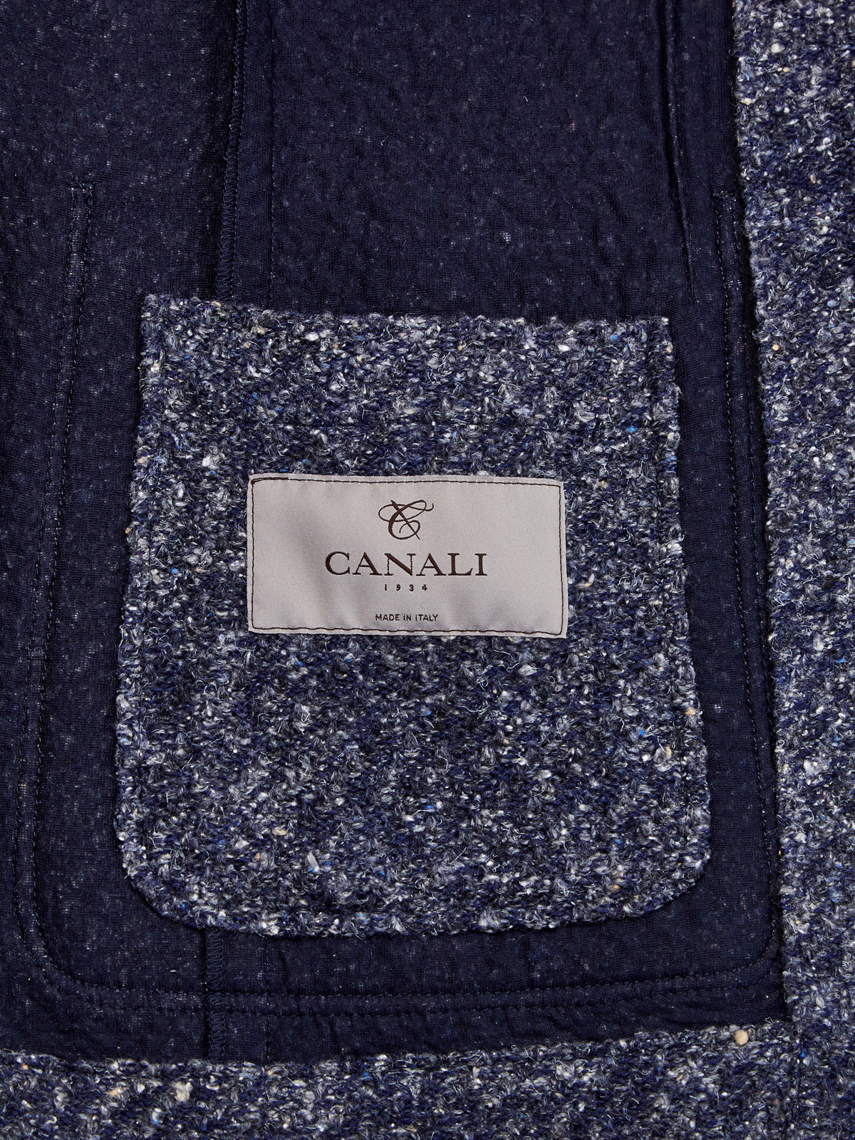 Блейзер приталенного кроя из фактурной шерстяной ткани CANALI, цвет синий, размер 50;52;54;56 - фото 6