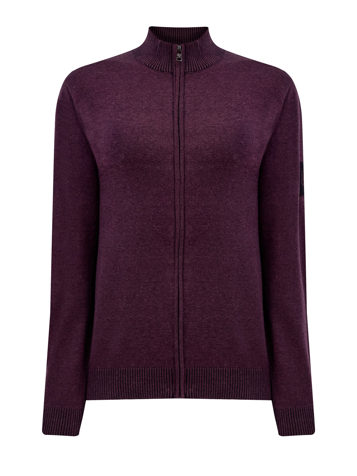 

Хлопковый кардиган с двойной молнией и интарсийной деталью, Бордовый, Хлопковый кардиган с двойной молнией и интарсийной деталью