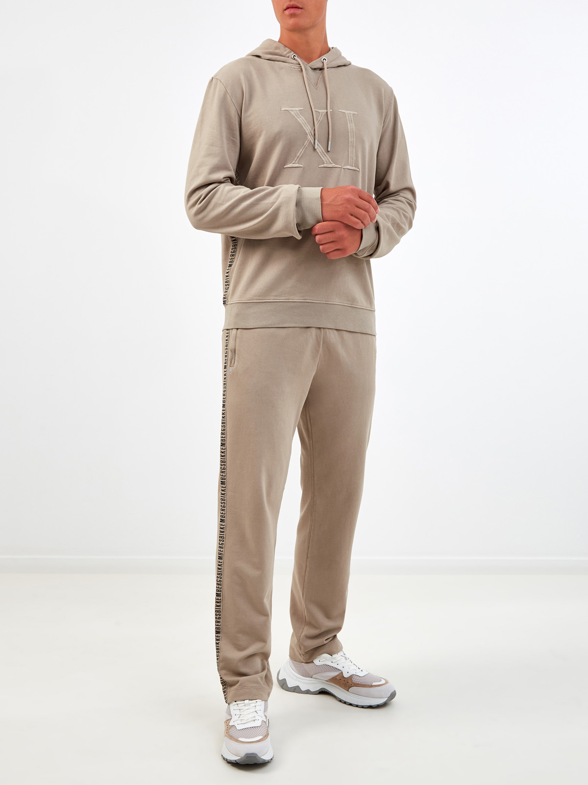 Окрашенное вручную худи с макро-вышивкой XI BIKKEMBERGS, цвет бежевый, размер L;XL;2XL - фото 2