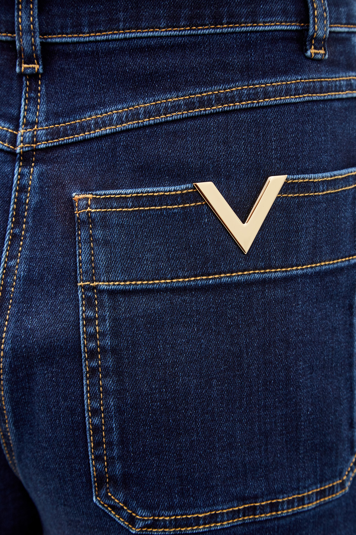 Джинсовые шорты с литой символикой VALENTINO, цвет синий, размер 40;38 - фото 6