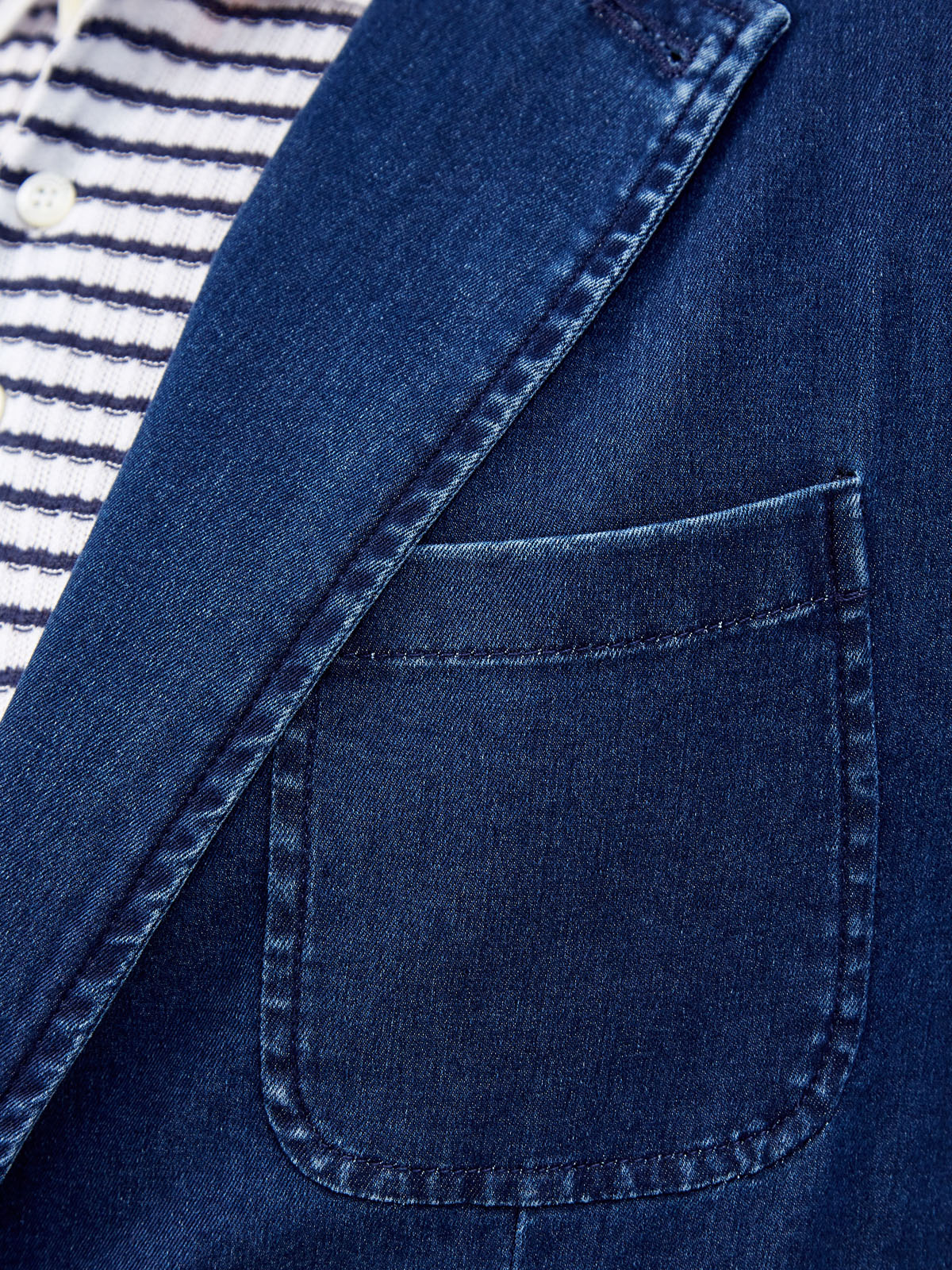 Блейзер из окрашенного вручную денима Stretch CANALI, цвет синий, размер 48;54;56;58 - фото 5