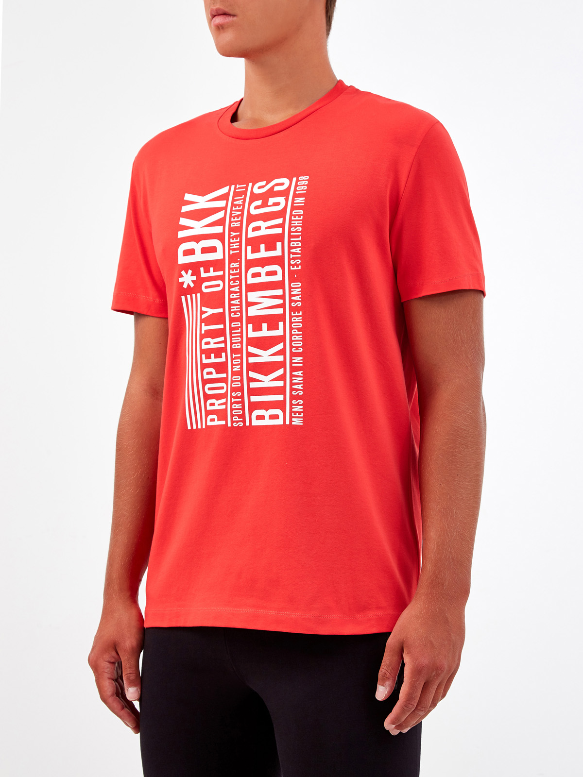 Яркая футболка из хлопка с принтом Property of BKK BIKKEMBERGS, цвет красный, размер XL;2XL;3XL;L - фото 3