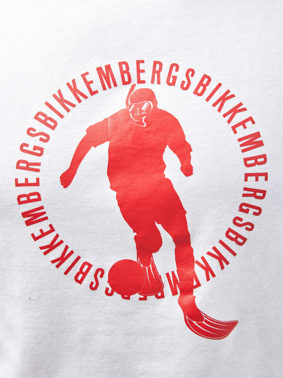 Футболка из эластичного хлопка с фирменным принтом BIKKEMBERGS, цвет белый, размер XL;2XL;S - фото 5
