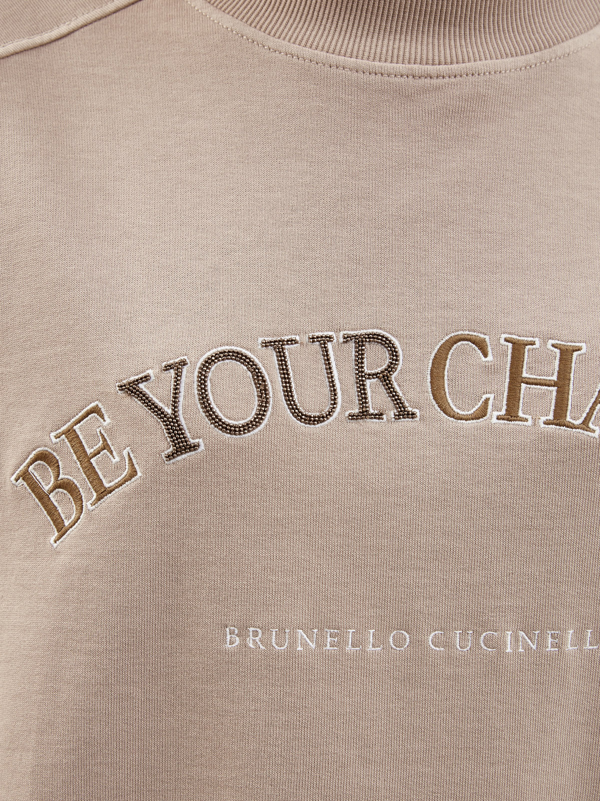 Толстовка Be Your Change из окрашенного вручную хлопка BRUNELLO CUCINELLI, цвет бежевый, размер 38 - фото 5