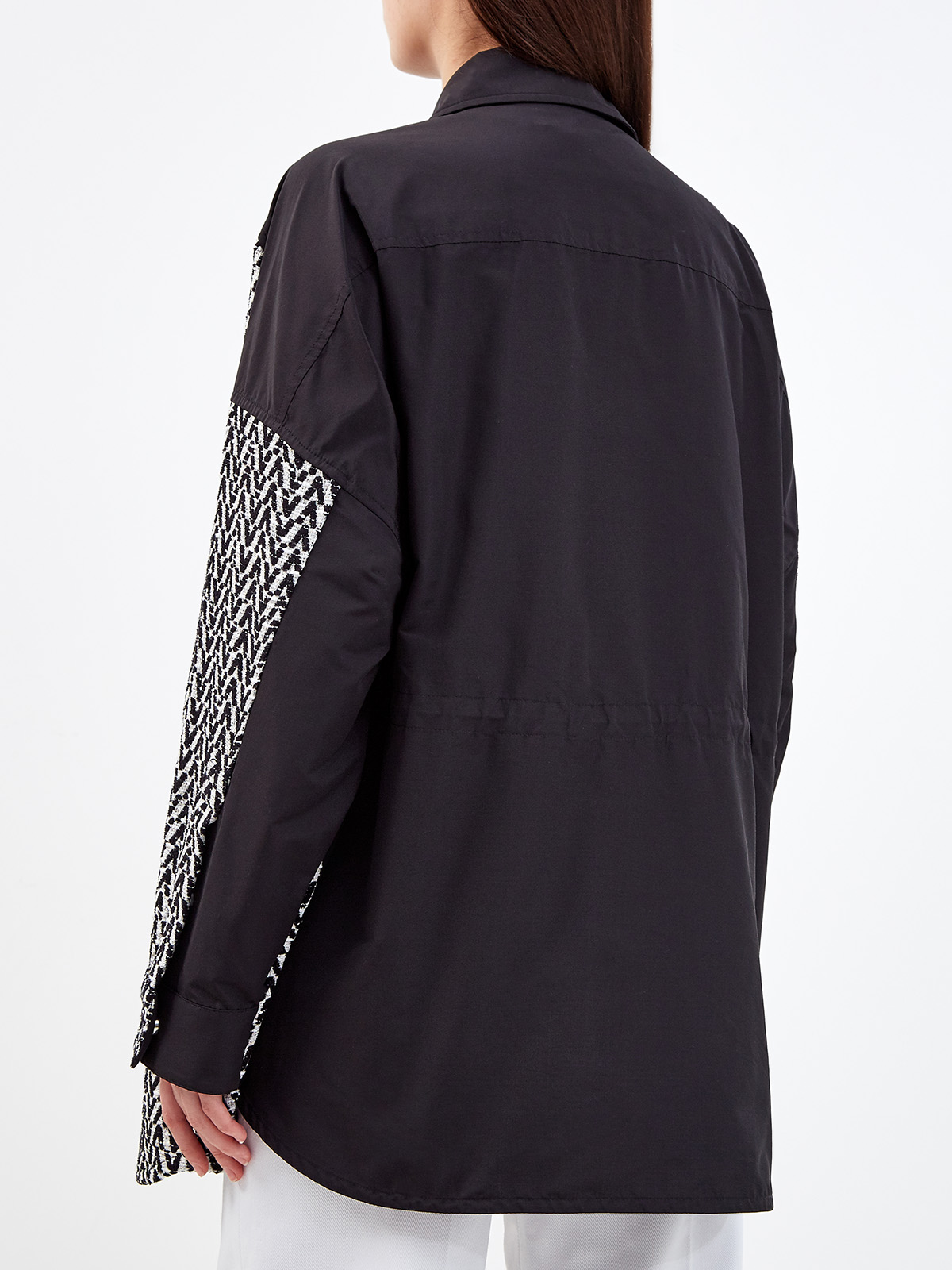 Куртка-бушлат из букле с принтом Optical Valentino VALENTINO, цвет черно-белый, размер 40;42;44;38 - фото 4