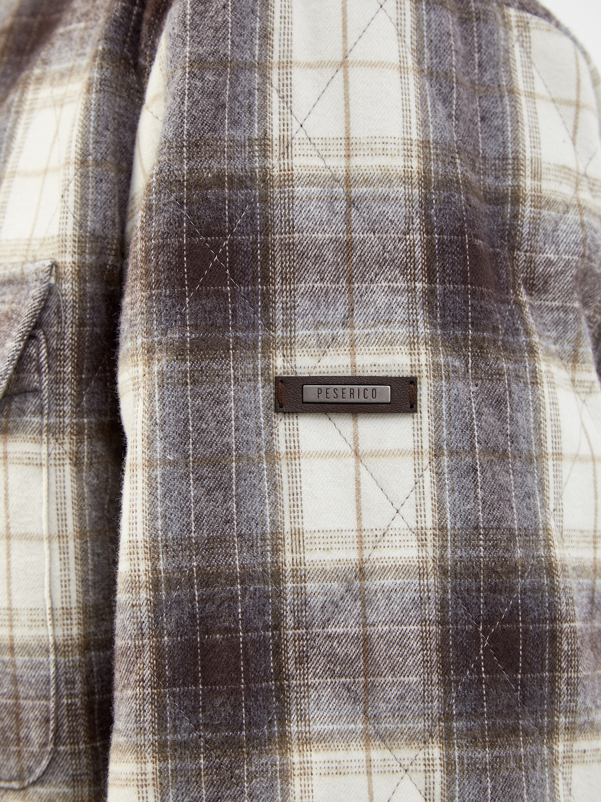 Куртка-рубашка из плотного хлопка с принтом в клетку PESERICO, цвет мульти, размер 48;50;52;54 - фото 5