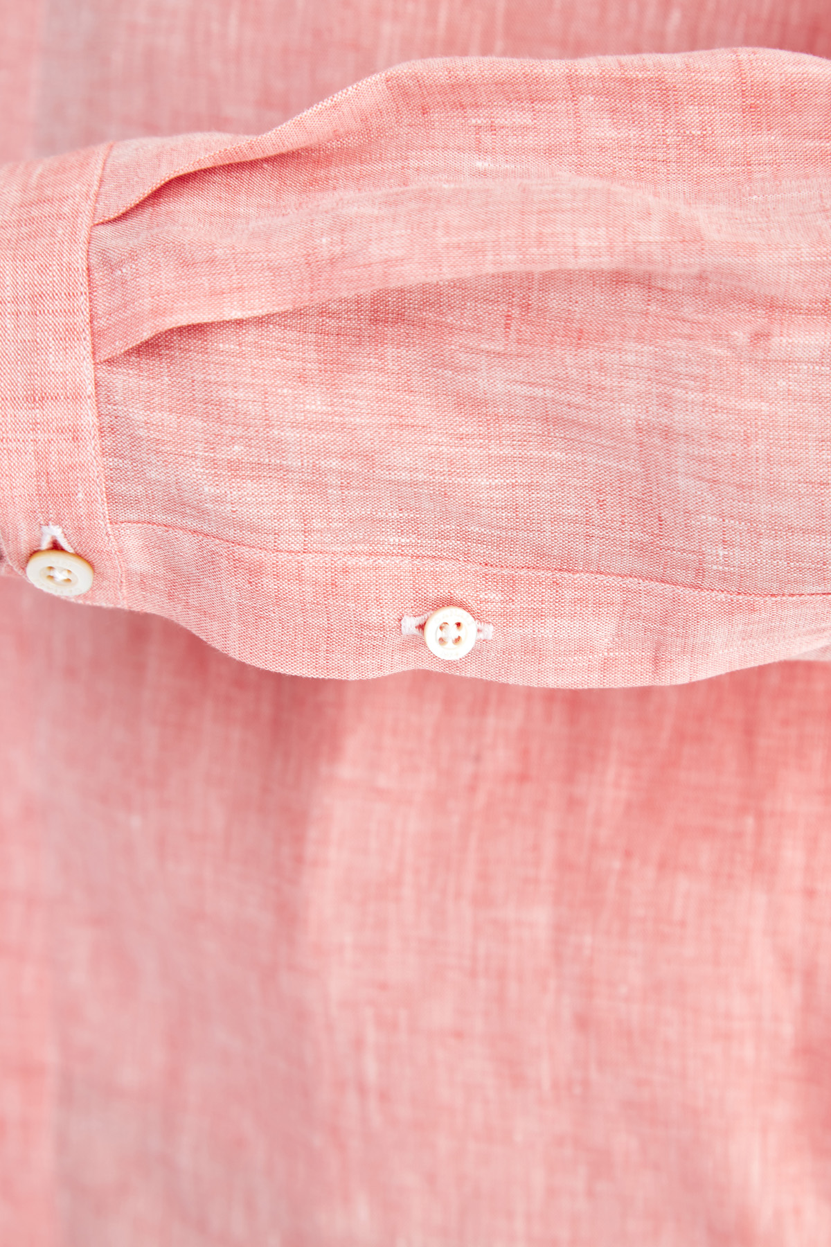 Льняная рубашка с воротником-стойкой и узкими манжетами CANALI, цвет оранжевый, размер 52;54 - фото 5