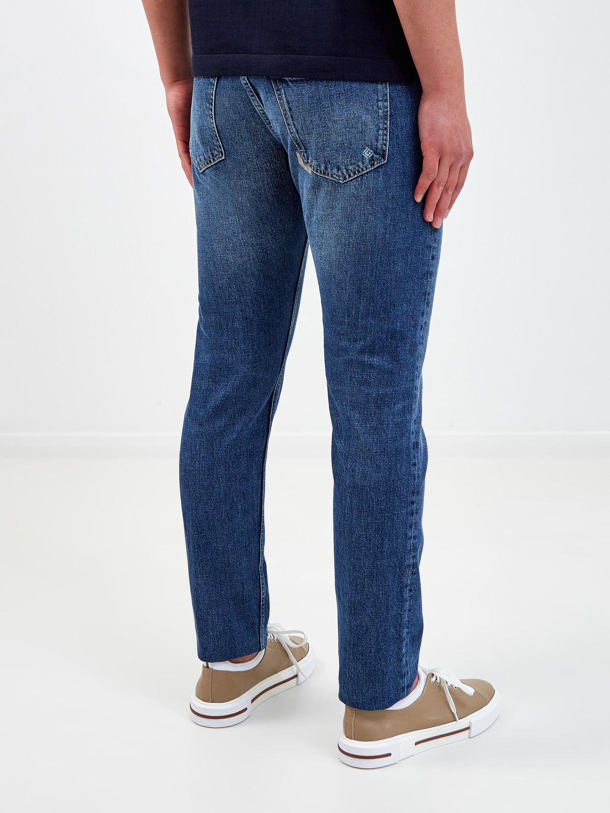 Прямые джинсы с вышитым декором ручной работы ELEVENTY, цвет синий, размер 46;50;54;48;52 - фото 4
