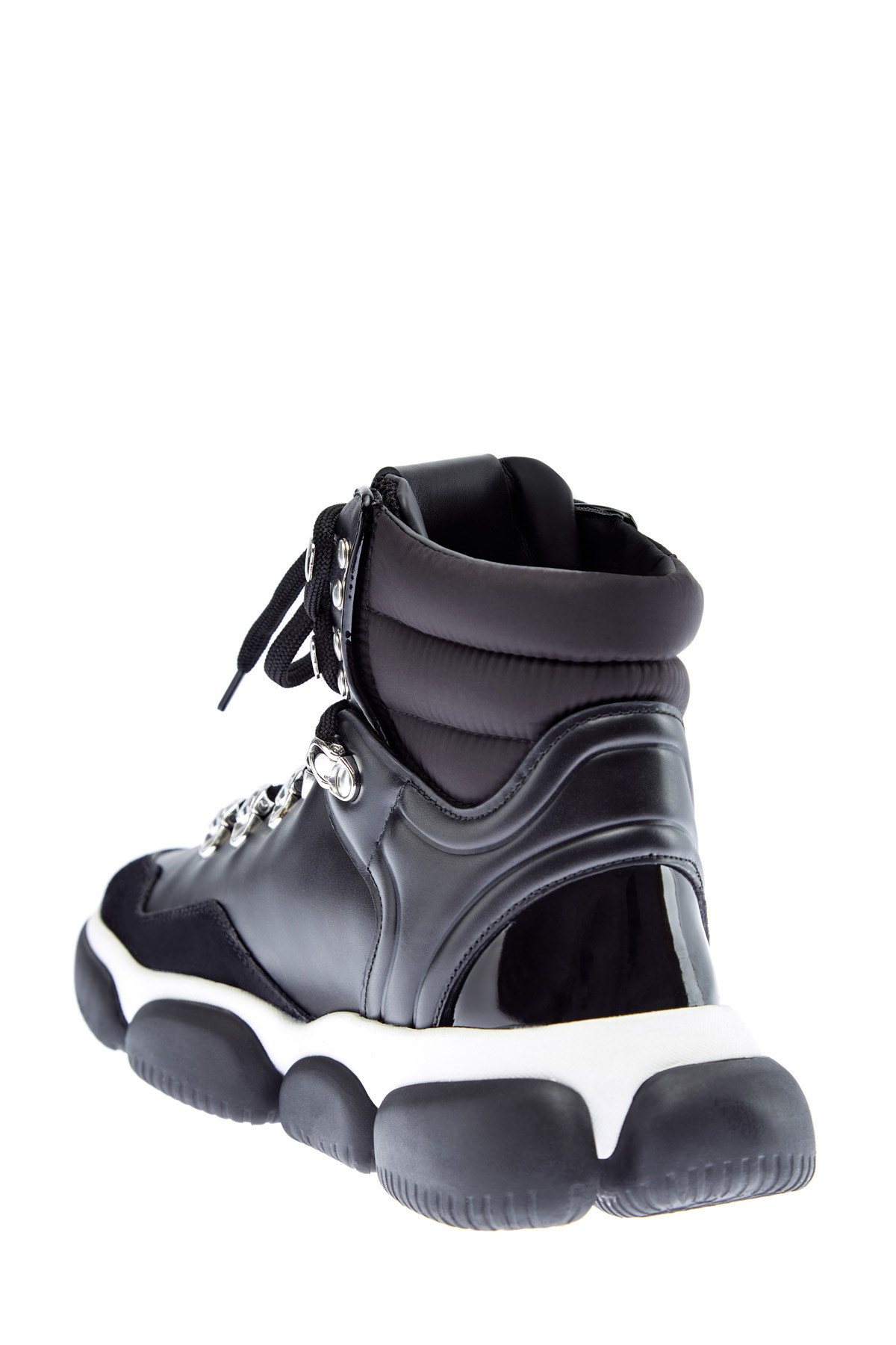 Высокие кроссовки из кожи на дутой подошве MONCLER, цвет черный, размер 5.5;6;6.5 - фото 4