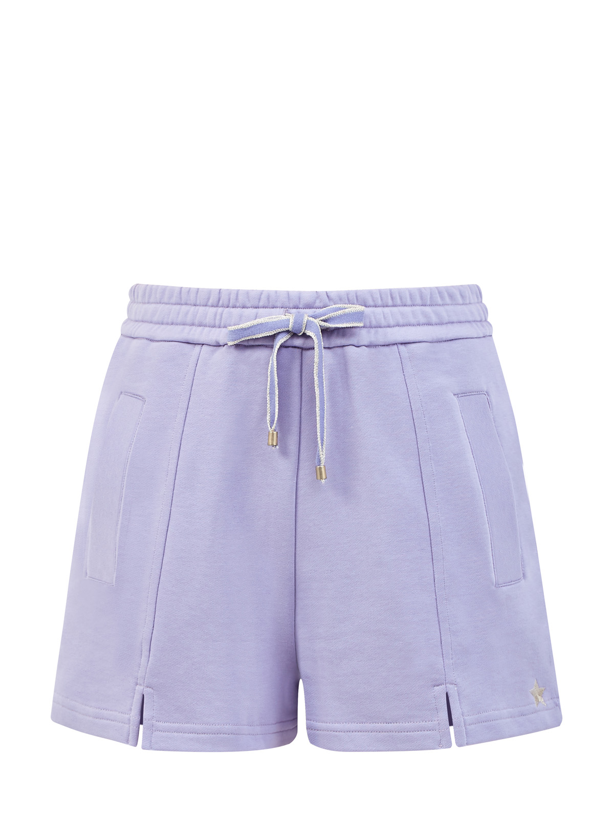 Спортивные шорты с разрезами и поясом на кулиске LORENA ANTONIAZZI, цвет фиолетовый, размер 40;42;38