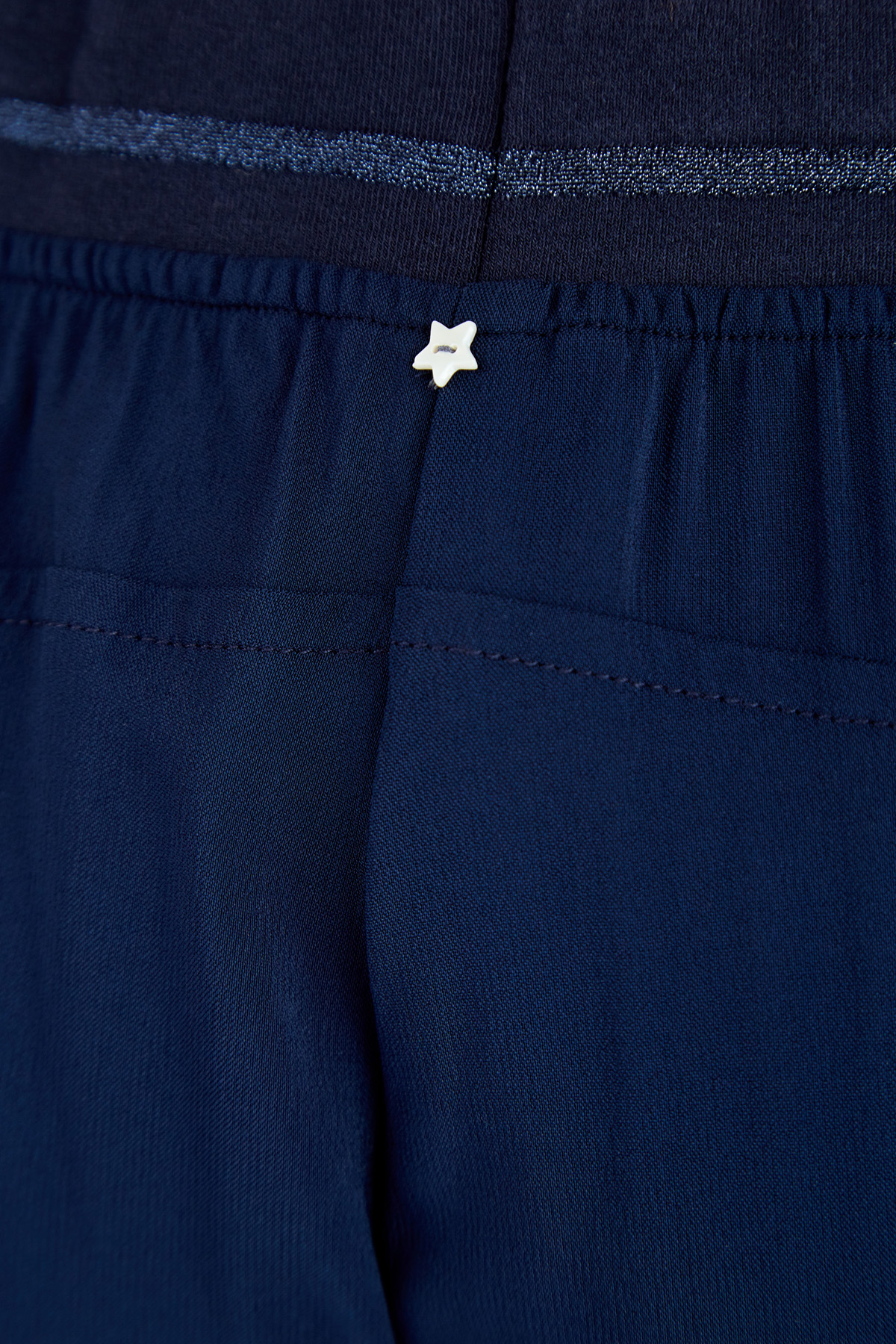 Укороченные брюки из струящейся ткани с трикотажным поясом LORENA ANTONIAZZI, цвет синий, размер 48;46 - фото 6