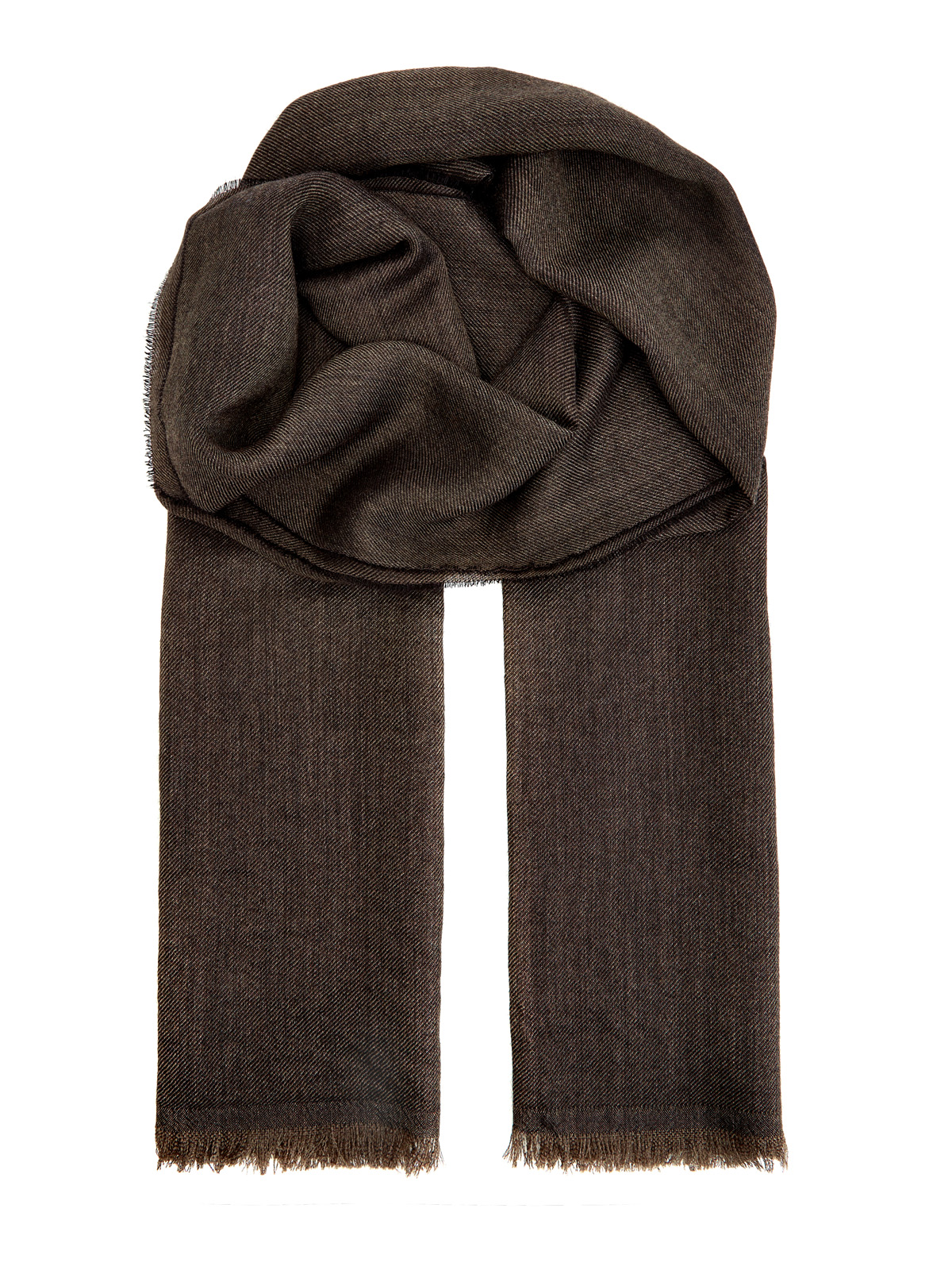 Кашемировый шарф с волокнами шелка в коричневой гамме BERTOLO CASHMERE, цвет коричневый, размер 58