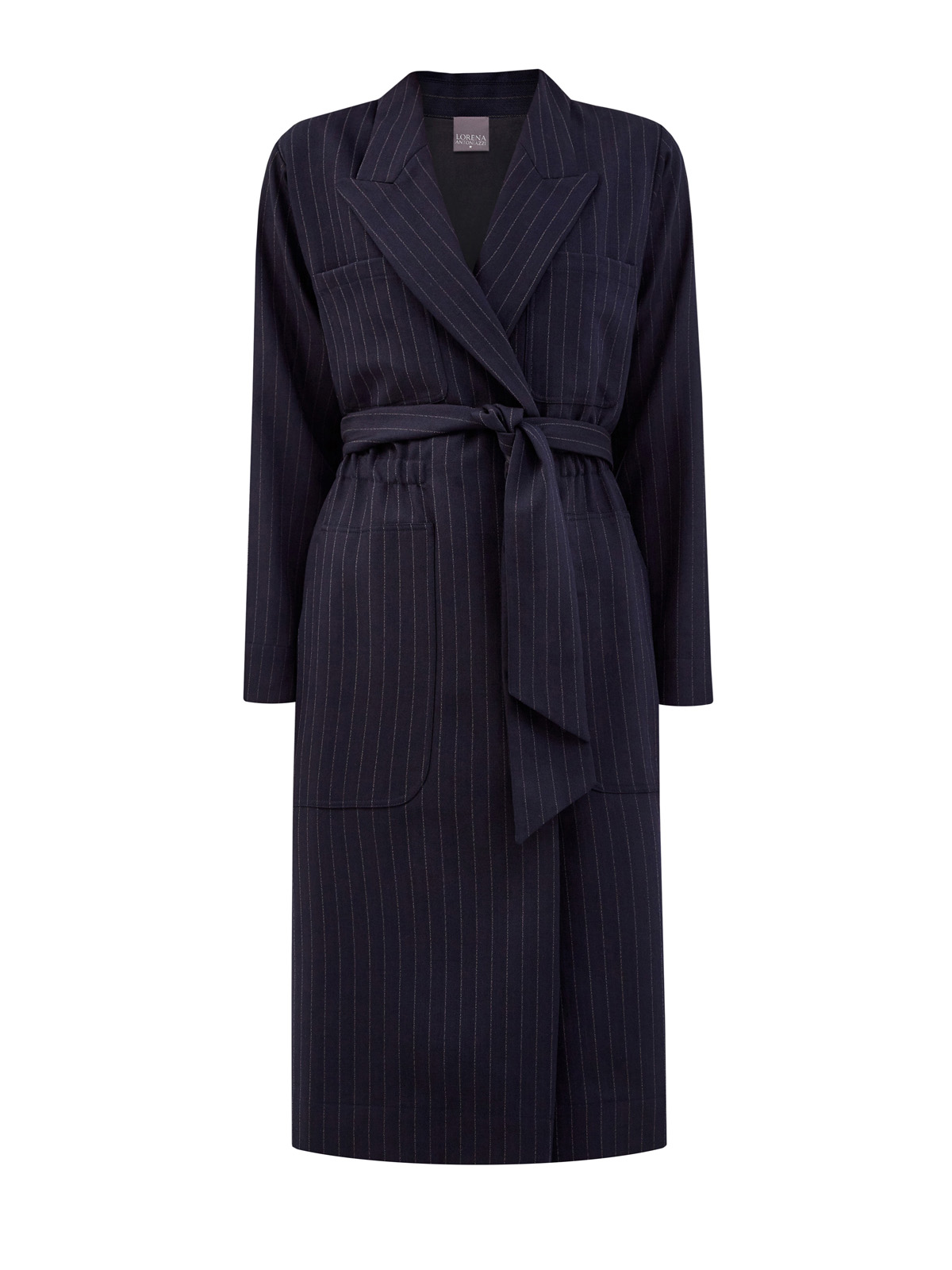 Удлиненное платье-блейзер с принтом в тонкую полоску LORENA ANTONIAZZI, цвет черный, размер 44;46;48;42 - фото 1