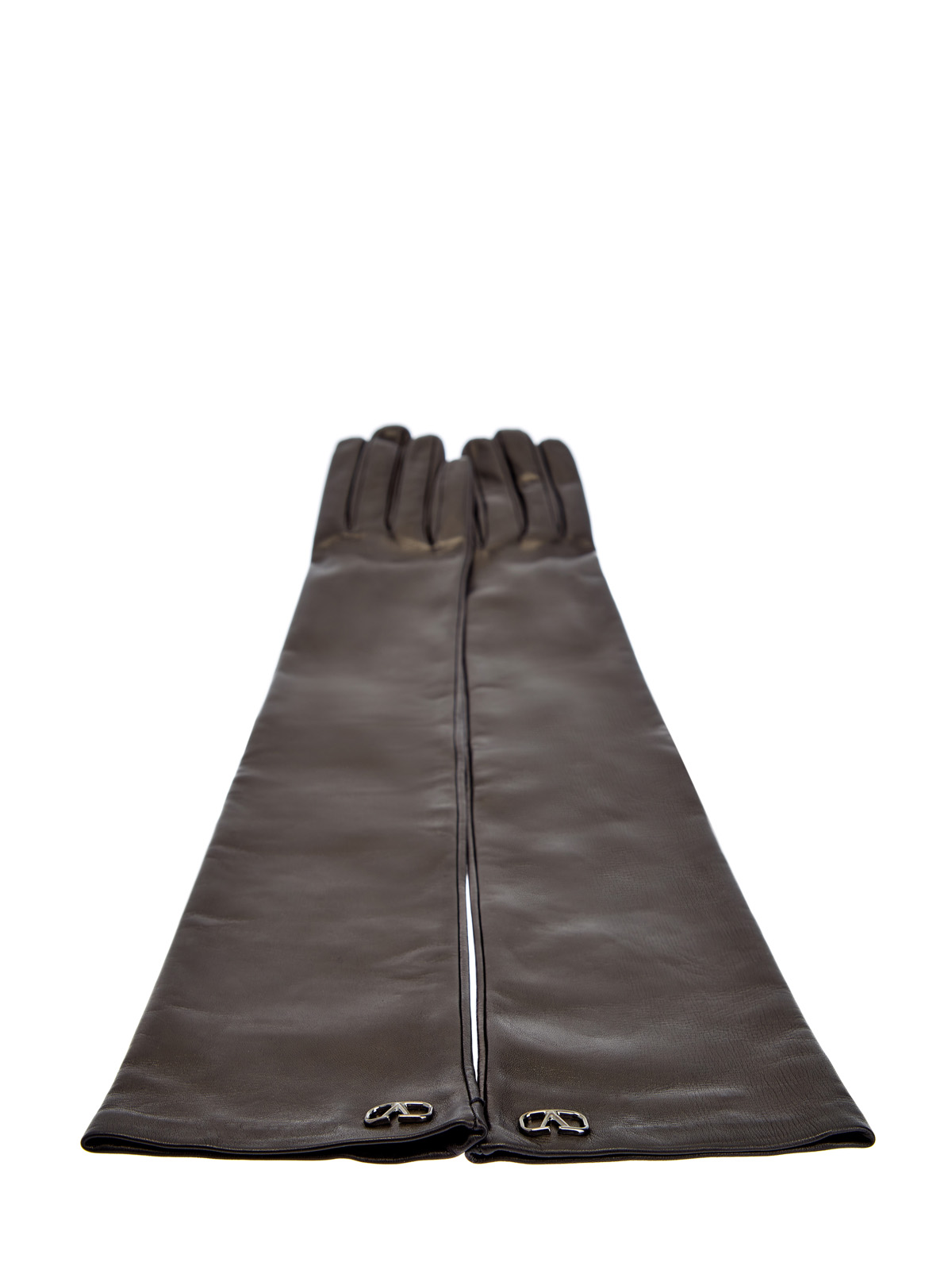 Перчатки из кожи наппа с рутениевым покрытием фурнитуры VALENTINO GARAVANI, цвет черный, размер XS;S;M;L - фото 3