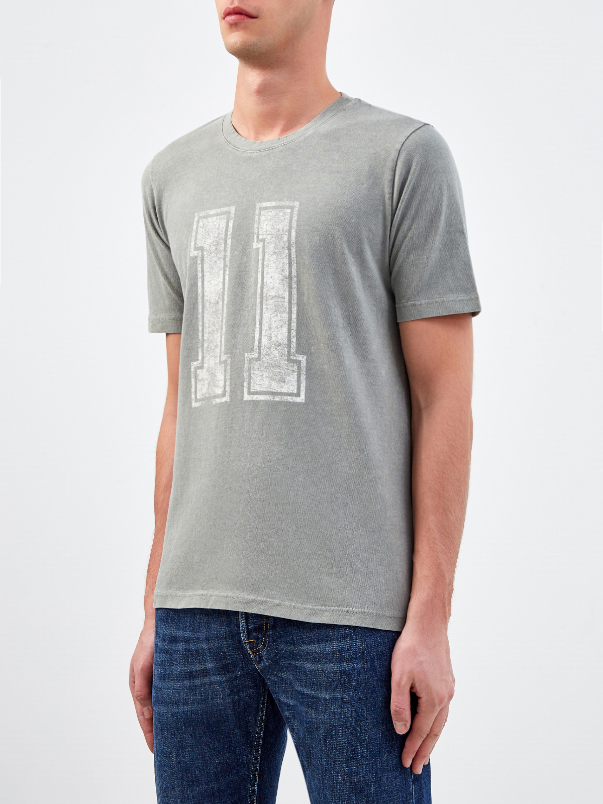 Хлопковая футболка с принтом в спортивном стиле ELEVENTY, цвет серый, размер 46;48;50;52;54;56 - фото 3