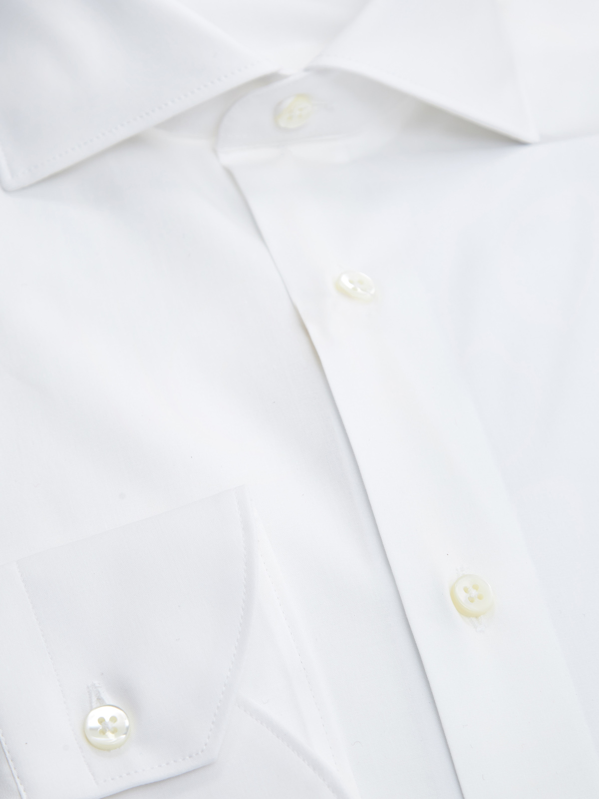 Классическая рубашка из эластичного хлопкового поплина CANALI, цвет белый, размер 48;50;52;52;54;56;60;62 - фото 2