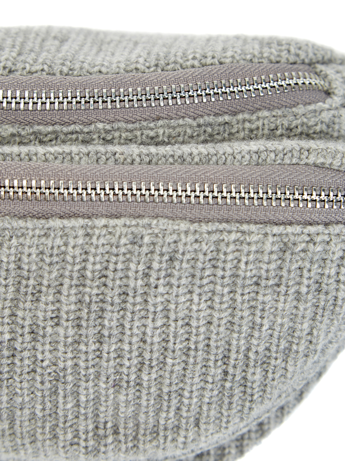 Вязаная поясная сумка из кашемира и шерсти FABIANA FILIPPI, цвет серый, размер 42;40 - фото 6