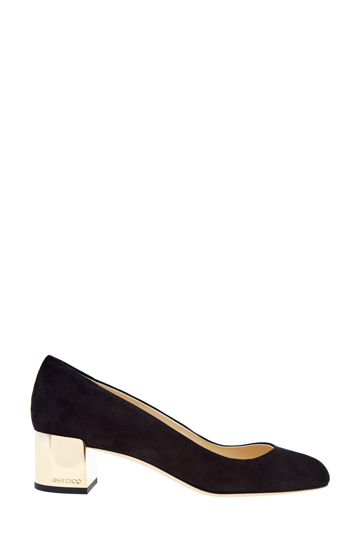 Туфли Jessie на каблуке с золотистым напылением и монограммой JIMMY CHOO, цвет черный, размер 37;37.5;38.5;39 - фото 1