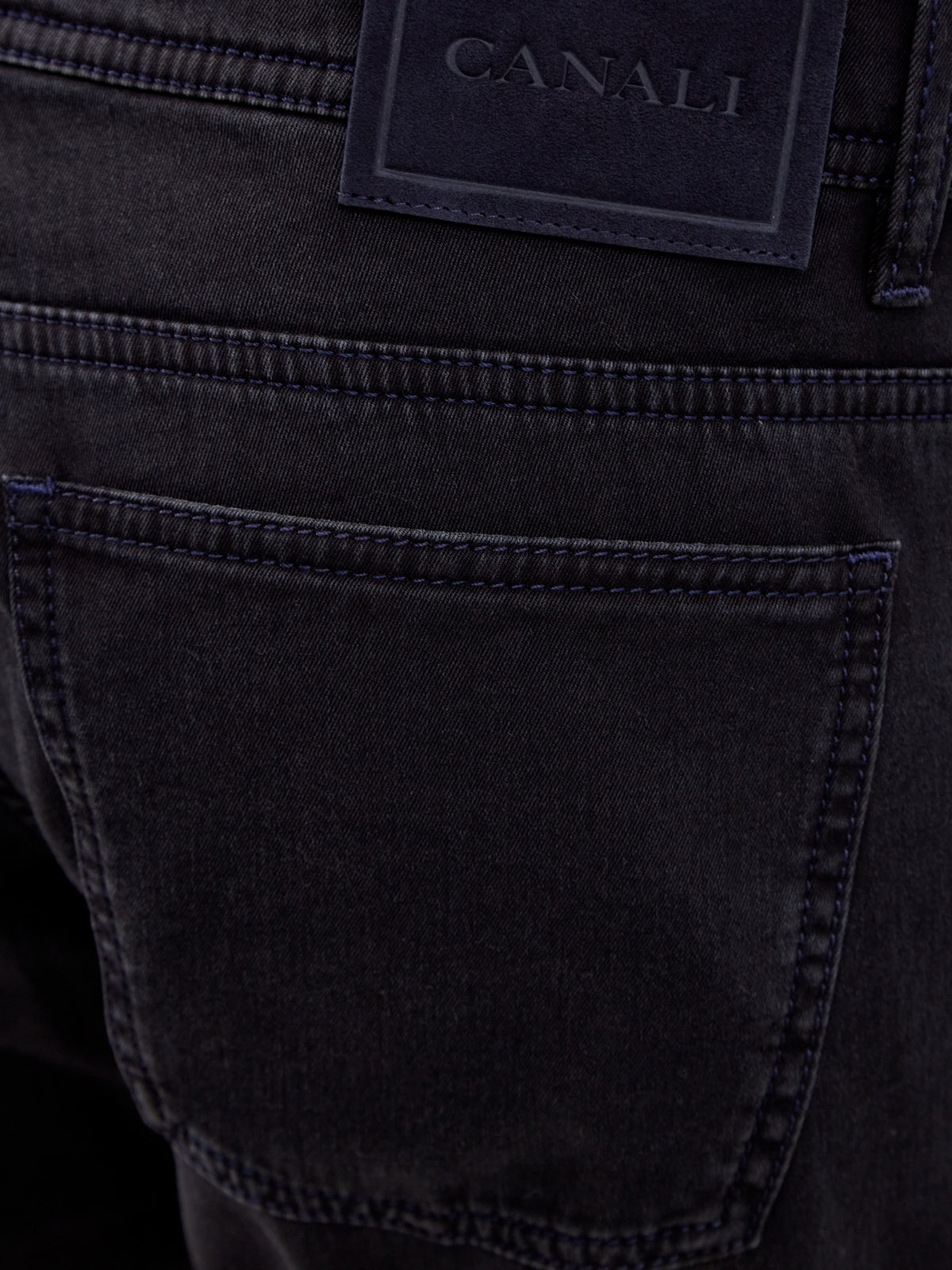 Утепленные джинсы из денима с контрастной прострочкой CANALI, цвет черный, размер 48;50;52;54;56;58 - фото 3
