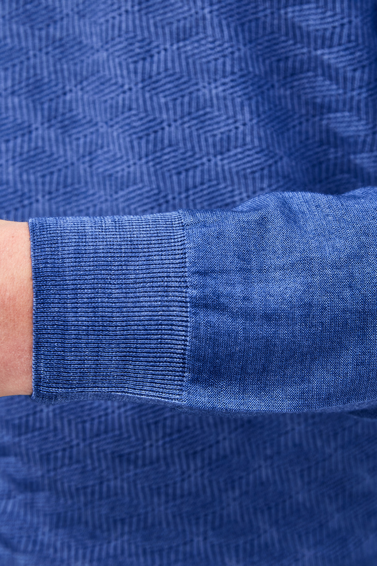 Джемпер из шерсти и шелка в технике фактурной вязки CANALI, цвет синий, размер 50;58;62;48 - фото 6