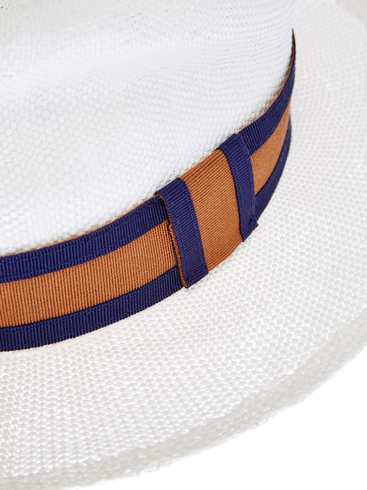 Плетеная шляпа-трилби с лентой грогрен ELEVENTY, цвет белый, размер L;M - фото 5