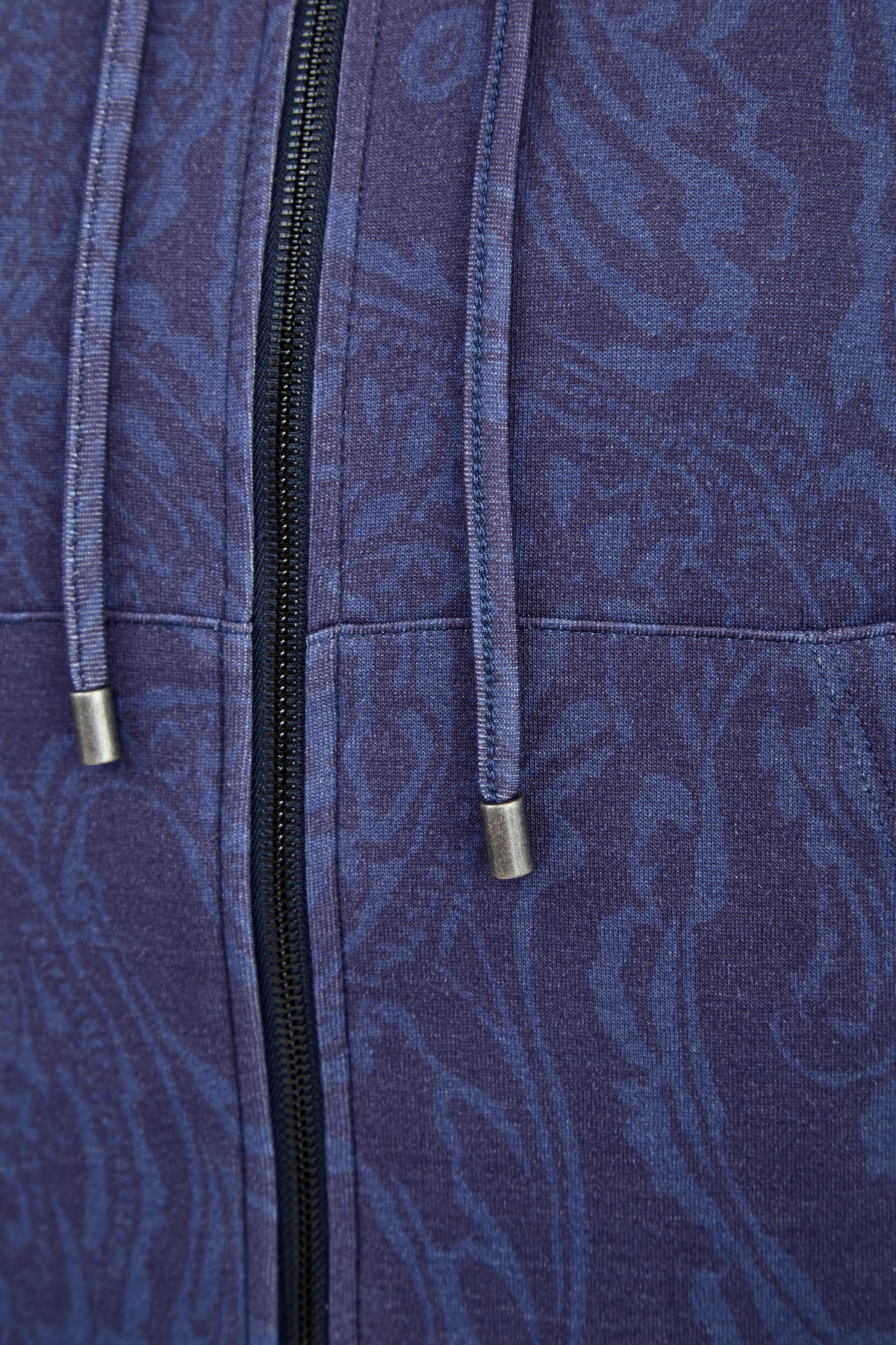 Толстовка из хлопка с капюшоном на кулиске и накладными карманами ETRO, цвет синий, размер 42;44;46 - фото 5
