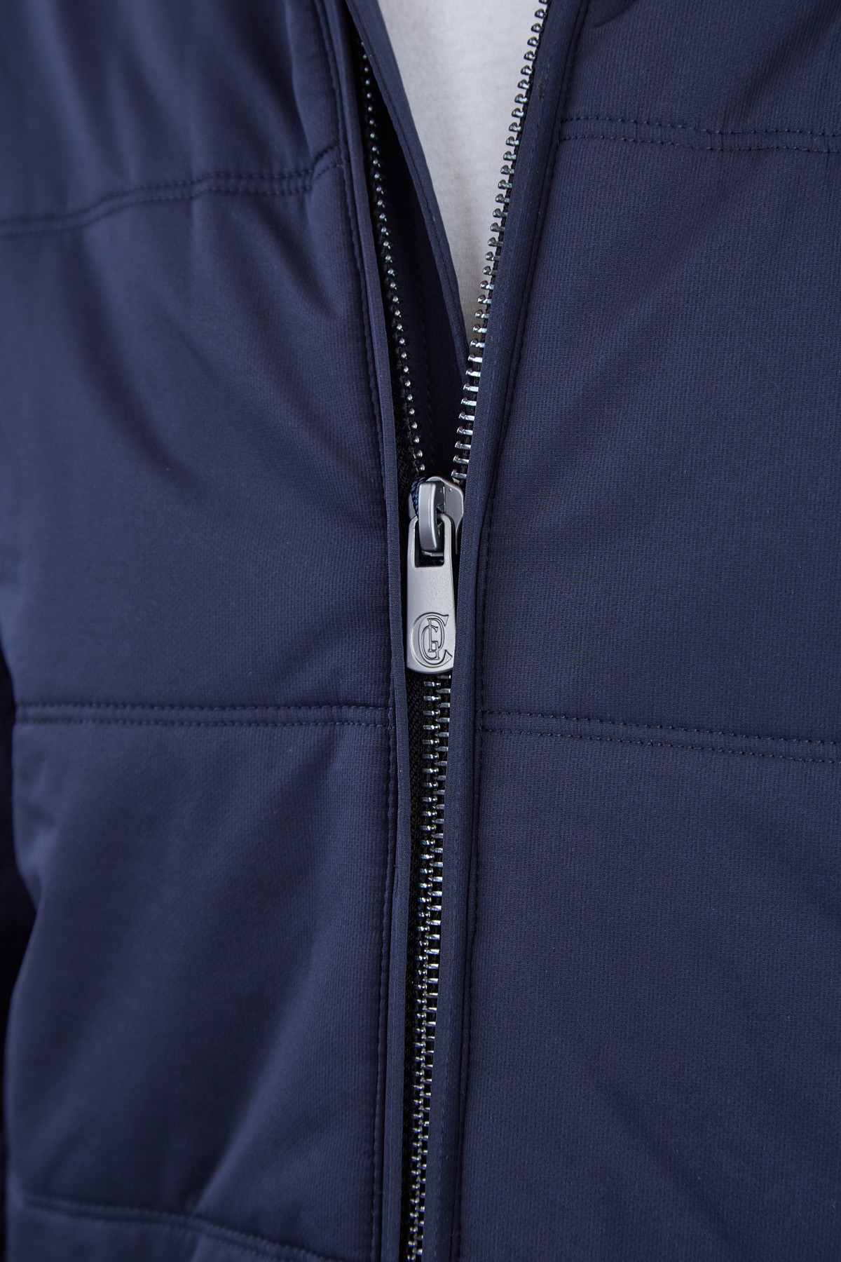 Стеганая куртка с вязаными рукавами и отделкой из кожи CUDGI, цвет синий, размер 48 - фото 5