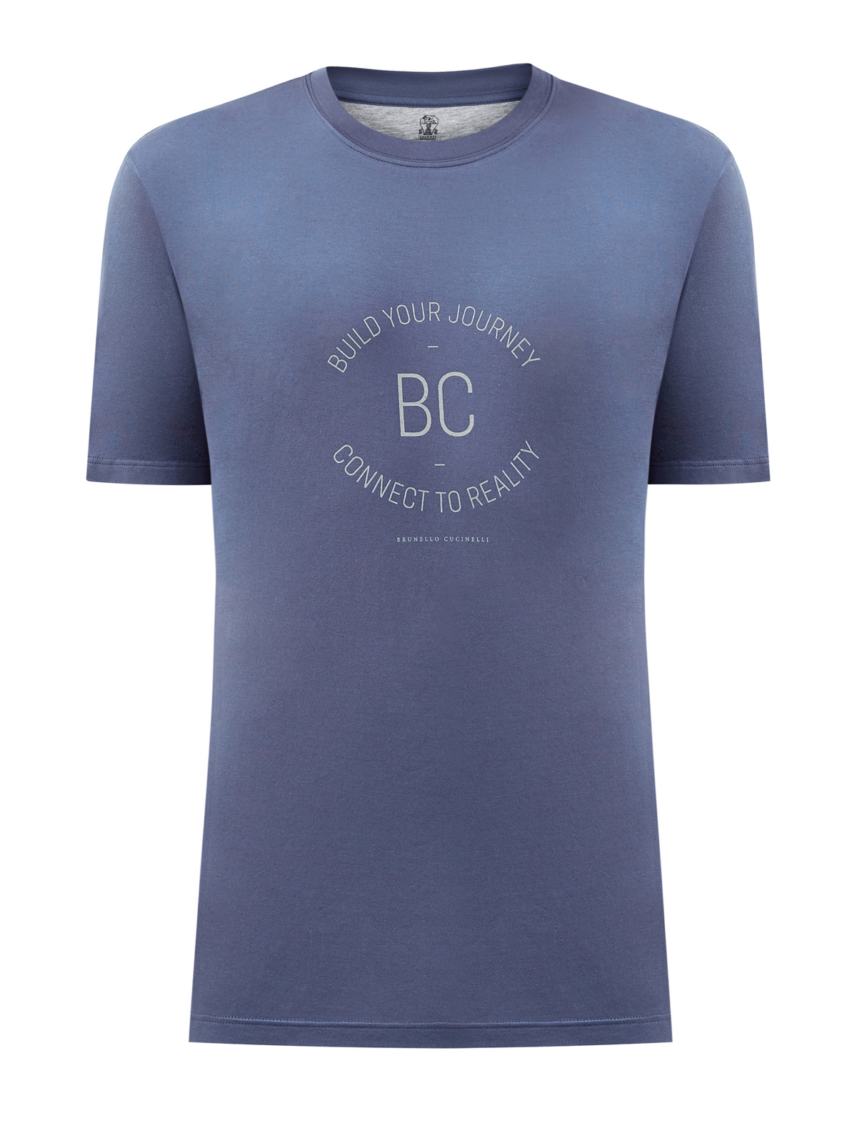 Хлопковая футболка с принтом Build Your Journey BRUNELLO CUCINELLI, цвет синий, размер 52;54;56;58;60 - фото 1