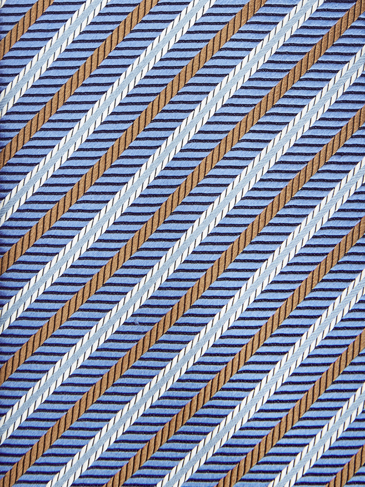 Галстук ручной работы из шелкового жаккарда в полоску CANALI, цвет голубой, размер 42;44;46;48;40 - фото 2