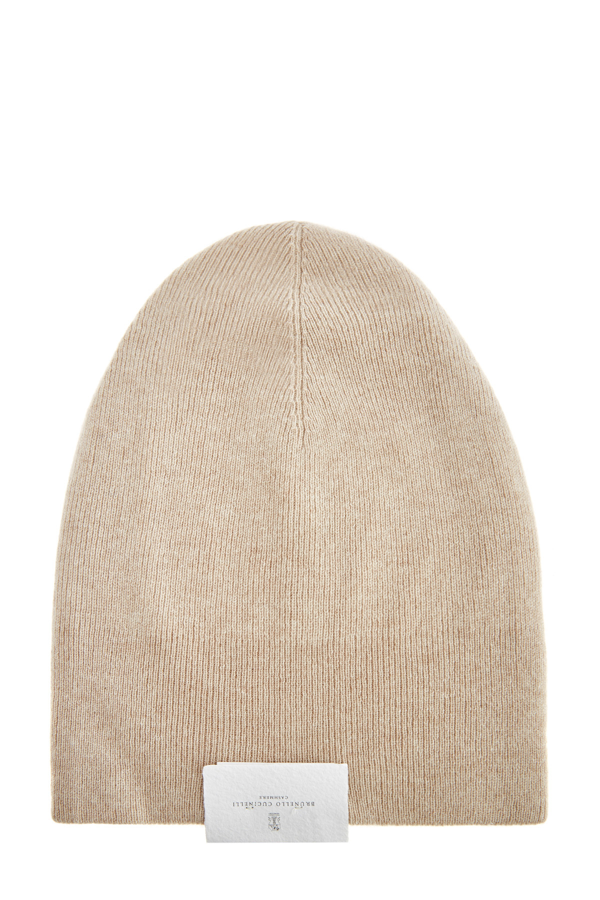 Лаконичная шапка в оттенке «беж» из теплого кашемира BRUNELLO CUCINELLI, цвет бежевый, размер M - фото 1