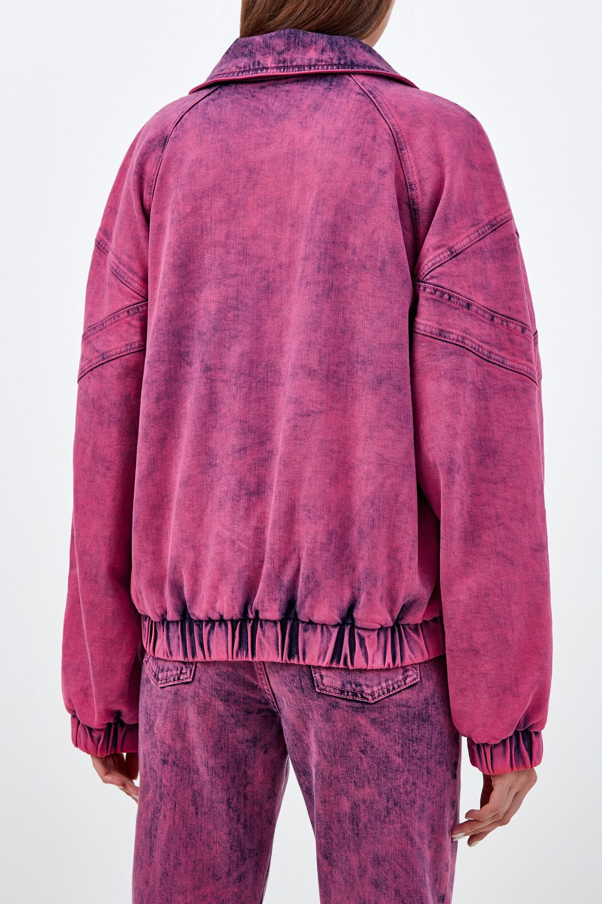 Объемная джинсовая куртка из органического хлопка STELLA McCARTNEY, цвет розовый, размер 36 - фото 4