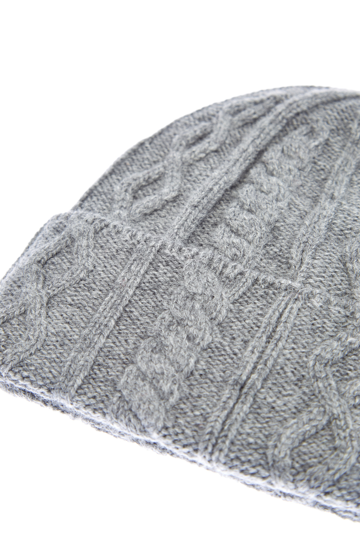 Кашемировая шапка в классическом стиле с объемным узором BRUNELLO CUCINELLI, цвет серый, размер L;M;XL - фото 4